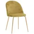 Sedia - colore senape - Struttura in metallo ottonato, seduta e schienale imbottiti, rivestimento in velluto - Modello 1652-J02-BE-02