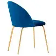 Sedia - colore blu - Struttura in metallo ottonato, seduta e schienale imbottiti, rivestimento in velluto - Modello 1652-J02-DB-03