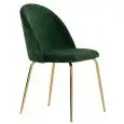 Sedia - colore verde - Struttura in metallo ottonato, seduta e schienale imbottiti, rivestimento in velluto - Modello 1652-J02V