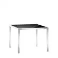 Tavolino - colore alluminio - Struttura in metallo cromato, piano in vetro temperato - Modello 1653-B01T-x