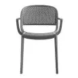 SEDIA DOME CON BRACCIOLI - MOD. DOME 266 - SEDIA IN POLIPROPILENE CARICATO CON FIBRA DI VETRO - SEDILE E SCHIENALE TRAFORATI - PER USO INTERNO/ESTERNO - DIM. cm L 58 x P 53 x H 81 - NORMA CE
