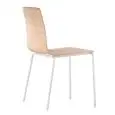 SEDIA INGA - MOD. INGA 5613 - STRUTTURA IN TUBO D'ACCIAIO CROMATO O VERNICIATO - SCOCCA IN MULTISTRATO IMPIALLACCIATO ROVERE - PER USO INTERNO - DIM. cm L 50,5 x P 52 x H 80 - NORMA CE