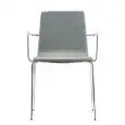 SEDIA INGA IMBOTTITA CON BRACCIOLI - MOD. INGA 5684 - STRUTTURA IN TUBO D'ACCIAIO CROMATO O VERNICIATO - SCOCCA IMBOTTITA - PER USO INTERNO - DIM. cm L 53,5 x P 52 x H 80,5 - NORMA CE