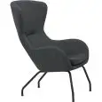 Poltrona - colore nero - Struttura in metallo verniciato, scocca imbottita rivestita in tessuto - Modello 1659-DA1N-01