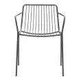 SEDIA NOLITA CON BRACCIOLI - MOD. NOLITA 3655 - SEDIA CON SCHIENALE BASSO INTERAMENTE IN ACCIAIO - IMPILABILE - PER USO ESTERNO - DIM. cm L 59,5 x P 53 x H 77 - NORMA CE