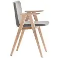 SEDIA OSAKA IMBOTTITA CON BRACCIOLI - MOD. OSAKA 2816 - SEDIA IMBOTTITA IN TESSUTO - TELAIO IN ESSENZA DI FRASSINO - PER USO INTERNO - DIM. cm L 57 x P 53 x H 78 - NORMA CE