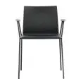 SEDIA OSAKA CON BRACCIOLI - MOD. OSAKA METAL 5712 - GAMBE IN TUBO D'ACCIAIO CROMATO O VERNICIATO - SCOCCA IN MULTISTRATO DI FRASSINO - BRACCIOLI IN FRASSINO - PER USO INTERNO - CONFEZIONE DA N. 3 - DIM. cm L 56 x P 52 x H 77,5 - NORMA CE