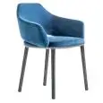 SEDIA VIC - MOD. VIC 645 - GAMBE IN MASSELLO DI FRASSINO LACCATO NERO - SEDILE E SCHIENALE RIVESTITI - CARTER IN ABS - PER USO INTERNO - DIM. cm L 64 x P 53,5 x H 78 - NORMA CE