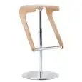 SGABELLO WOODY - MOD. WOODY 495 - TELAIO CROMATO O SATINATO - SCOCCA IN MULTISTRATO DI ROVERE IMPIALLACCIATO - GIREVOLE E REGOLABILE IN ALTEZZA A GAS - POGGIAPIEDI E COLONNA IN ACCIAIO - PER USO INTERNO - CONFEZIONE DA N. 3 - BASE cm Ø 40 - DIM. cm L 36,5