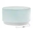 SGABELLO BASSO LUMINOSO - MOD. WOW 475L - STRUTTURA IN POLIETILENE BIANCO TRASPARENTE ALLA LUCE - BASE VERNICIATA BIANCO BUCCIATO - CON LED - PER USO INTERNO - DIM. cm Ø 66 x H 37 - NORMA CE