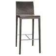SGABELLO YOUNG - MOD. YOUNG 426 - STRUTTURA IN MASSELLO DI ROVERE - SCOCCA IN MULTISTRATO CURVATO - POGGIAPIEDI IN TUBO D'ACCIAIO INOX - PER USO INTERNO - DIM. cm L 41 x P 51,5 x H 101,5 - NORMA CE