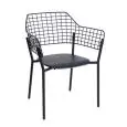 POLTRONCINA LYZE CON BRACCIOLI - MOD. 616 - STRUTTURA IN ALLUMINIO VERNICIATO - SCHIENALE IN ACCIAIO INOX VERNICIATO - PER USO ESTERNO - DIM. cm L 62 x P 57 x H 79 - NORMA CE