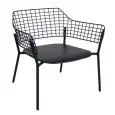 POLTRONA LYZE CON BRACCIOLI - MOD. 617 - STRUTTURA IN ALLUMINIO VERNICIATO - SCHIENALE IN ACCIAIO INOX VERNICIATO - PER USO ESTERNO - DIM. cm L 76 x P 72 x H 73 - NORMA CE