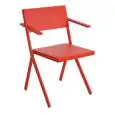 POLTRONCINA MIA CON BRACCIOLI - MOD. 411 - STRUTTURA IN ACCIAIO VERNICIATO - SEDUTA IN ALLUMINIO VERNICIATO - PER USO INTERNO/ESTERNO - DIM. cm L 57 x P 52 x H 78 - NORMA CE