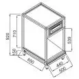 BANCO CASSA - SEMILAVORATO DA PANNELLARE - MOD. BBC500231 - DIM. Cm L 50 x P 65 x h 92 - NORMA CE
