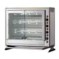 GIRARROSTO VERTICALE ELETTRICO - MOD. ELBA24/PE 4 ASTE - CAPACITA' N. 24 POLLI - N. 4 aste in tubolare inox mm 12 x 12 Lunghezza cm 96 - Resistenze con relativi interruttori - Regolatore di energia - Allaccio 400 V TRIFASE - Potenza 10 Kw - Dimensioni: cm