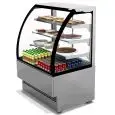 VETRINA REFRIGERATA PER PASTICCERIA - MOD. EVO_VTIX - IN ACCIAIO INOX - REFRIGERAZIONE VENTILATA - TEMPERATURA °C +2/+4 - VETRO FRONTALE APRIBILE E PORTE SCORREVOLI POSTERIORI IN VETROCAMERA TEMPRATA - VETRI LATERALI IN VETROCAMERA - N. 3 MENSOLE IN VETRO