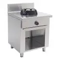 CUCINA CINESE A GAS 1 FUOCO  - MOD. EE01 - Costruita esclusivamente su misura - Vano a giorno - Piano liscio - Potenza a gas a scelta tra kW 9,5/14/21 - Dimensioni: cm L 50 x P 50 x H 85 - Norma CE