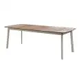TAVOLO RETTANGOLARE DA INTERNO ED ESTERNO SHINE - MOD. 251 -  STRUTTURA IN ALLUMINIO VERNICIATO - PIANO IN TEAK - DIM. cm L 225 x P 100 x H 75 - NORMA CE