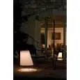 LAMPADA GRANDE CONE - MOD. 2002 - STRUTTURA IN ACCIAIO VERNICIATO - PARALUME IN POLICARBONATO - RIVESTIMENTO PARALUME IN TESSUTO STAMPATO - PER USO INTERNO/ESTERNO - DIM. cm Ø 47 x H 60 - NORMA CE
