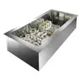 VASCA REFRIGERATA STATICA - VASCHETTE Gastronorm non incluse - MOTORE COMPRESO - LUNGHEZZA PIANO Cm 100 - NORMA CE