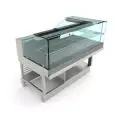TERMINALE PER VETRINA SNACK COMBINATA REFR. STATICA / CALDO SECCO - MOD. BSCSVBDTERMSX115 - SEMILAVORATA DA PANNELLARE - VETRI BASSI DRITTI ad L - REFRIGERAZIONE STATICA - ALIMENTAZIONE V 230/50Hz MONOFASE - POTENZA W 1032 - DIM. Cm L 152,1 x P 82,8 x H 1
