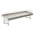 BANCO REFRIGERATO PER ESPOSIZIONE E VENDITA PESCE - Mod CRISTAL 4 - Refrigerazione tramite evaporatore statico a piastra - Temperatura -1° / +4° C - Profondità piano espositivo: 90,9 cm