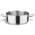 CASSERUOLE BASSE CON 2 MANIGLIE IN ACCIAIO INOX 18/10 - COMPATIBILE CON CUCINA AD INDUZIONE