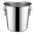 SECCHIELLO CHAMPAGNE ACCIAIO INOX CON ANELLI - DIMENSIONI ø mm. 190x190h