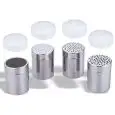 DOSASPEZIE ACCIAIO INOX CON TESSUTO E COPERCHIO IN PLASTICA - DIMENSIONI ø cm. 7x9,6h