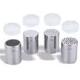 DOSASPEZIE CON FORI mm. 1 IN ACCIAIO INOX CON COPERCHIO IN PLASTICA - DIMENSIONI ø cm. 7x9,6h