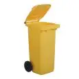 BIDONE PER RACCOLTA DIFFERENZIATA - CAPACITA' Lt. 240 - DIMENSIONI mm. L 570 x P 730 x 1070 h - DISPONIBILE NEI COLORI: bianco, giallo, verde e marrone (da specificare al momento dell'ordine)