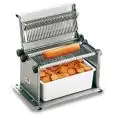 MACCHINA TAGLIAWÜRSTEL MANUALE - MOD. WÜRSTEL 6 - Struttura in acciaio inox - Distanza lame cm 0,6 - Numero 34 lame - Vaschetta inclusa - Dimensioni cm L 28 x P 17 x 17 - Norma CE