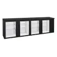 ESPOSITORE REFRIGERATO IN ACCIAIO - Mod. QBG 400 - Temperatura +2°/+8°C - Capacità lt. 618 - Alimentazione MONOFASE V230/1 - Potenza W 456 - Dimensioni cm. L 254 x P 53,5 x h 86 - Peso Kg. 151