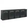 FRIGORIFERO RETRO BAR PER BIBITE - Mod. QB 400 - Temperatura +2°/+8°C - Capacità lt. 618 - Alimentazione MONOFASE V230/1 - Potenza W 385 - Dimensioni cm. L 254 x P 51,5 x h 86 - Peso Kg. 149