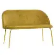 Panca - colore senape - Struttura in metallo ottonato, seduta e schienale imbottiti, rivestimento in velluto - Modello 1760-S49-SE