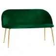 Panca - colore verde - Struttura in metallo ottonato, seduta e schienale imbottiti, rivestimento in velluto - Modello 1760-S49-V-02