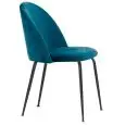 Sedia - colore blu - Struttura in metallo verniciato, seduta e schienale imbottiti, rivestimento in velluto - Modello 1761-JB1-LB-03