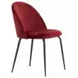 Sedia - colore rosso - Struttura in metallo verniciato, seduta e schienale imbottiti, rivestimento in velluto - Modello 1761-JB1-R