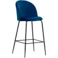 Sgabello - colore blu - Struttura in metallo verniciato, seduta e schienale imbottiti, rivestimento in velluto - Modello 1763-JA6-DB-01