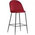 Sgabello - colore rosso - Struttura in metallo verniciato, seduta e schienale imbottiti, rivestimento in velluto - Modello 1763-JA6-R-01