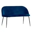 Panca - colore blu - Struttura in metallo verniciato, seduta e schienale imbottiti, rivestimento in velluto - Modello 1767-S50-DB-01