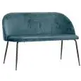 Panca - colore azzurro - Struttura in metallo verniciato, seduta e schienale imbottiti, rivestimento in velluto - Modello 1767-S50-petrolio-01