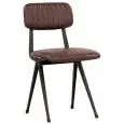 Sedia - colore marrone - Struttura in metallo verniciato, seduta e schienale imbottiti, rivestimento in ecopelle - Modello 1777-M18-M