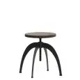 Sgabello - colore nero;marrrone - Struttura in metallo verniciato, seduta regolabile in legno - Modello 1780-M52