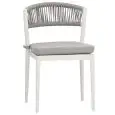 Sedia - colore bianco - Struttura in alluminio verniciato, schienale in corda, cuscino idrorepellente - Modello 1788-MB2W-01