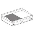 Fry Top elettrico professionale da banco piastra 1/2 liscia 1/2 rigata in acciaio Allforfood FTLRT/712ET linea ELLE