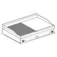 Fry Top elettrico professionale da banco piastra 1/2 liscia 1/2 rigata cromata superchrome Allforfood FTLRT/712ETS linea ELLE