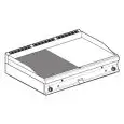 Fry Top a gas professionale da banco piastra 1/2 liscia 1/2 rigata in acciaio Allforfood FTLRT/712G linea ELLE