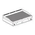 Fry Top a gas professionale da banco piastra rigata in acciaio Allforfood FTRT/712G linea ELLE
